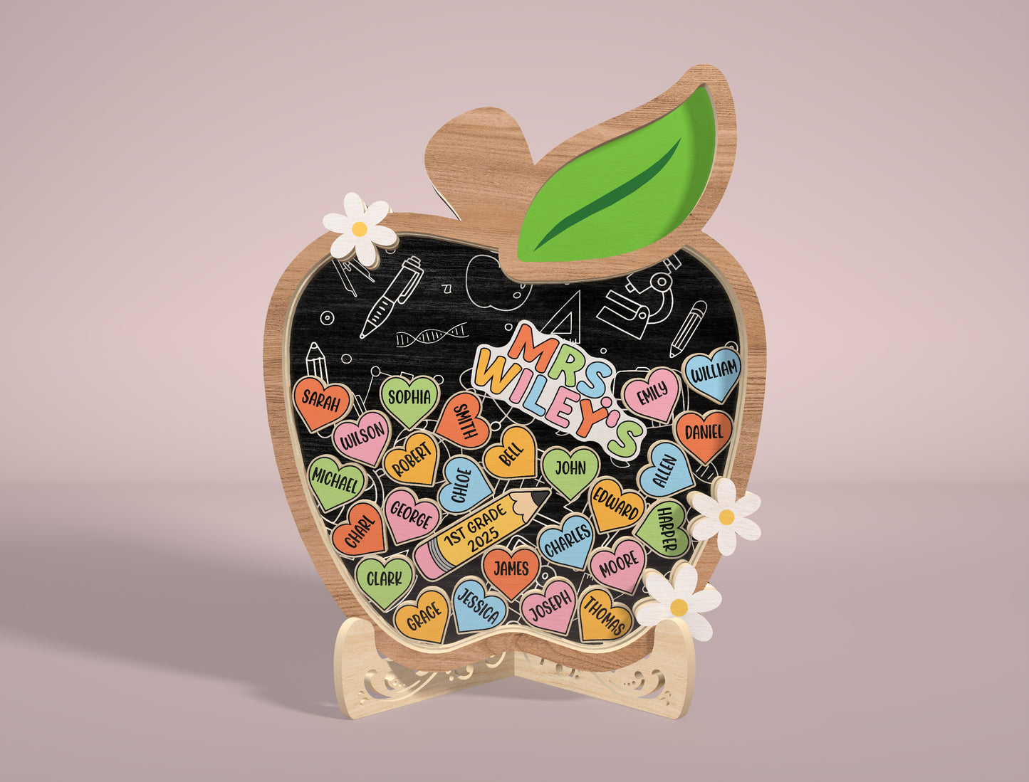 Personalized Teacher Shaker Decor SVG Laser Cut File for LightBurn and Glowforge
