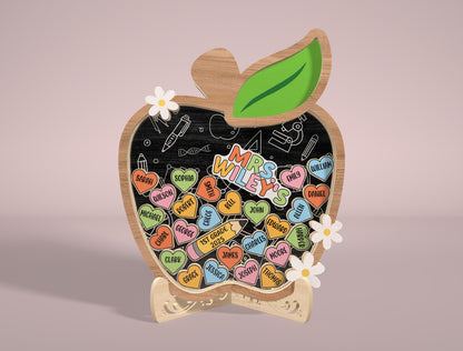 Personalized Teacher Shaker Decor SVG Laser Cut File for LightBurn and Glowforge