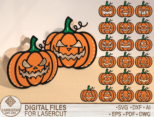 Halloween Pumpkin Basket Face SVG Laser Cut File for xTool and Glowforge