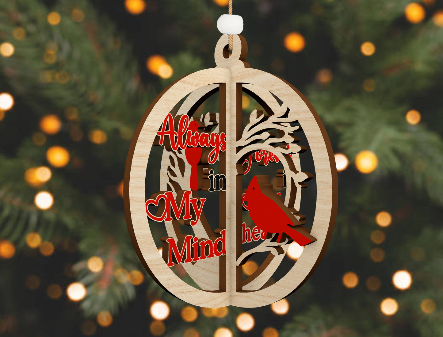 3D Split Memorial Ornament SVG Bundle for Glowforge and LightBurn