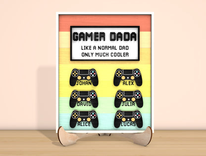Gamer Dad Father’s Day Laser Cut File | Gaming Dad Tabletop Sign | Fun Wooden Decor | Glowforge, xTool, LightBurn, etc.