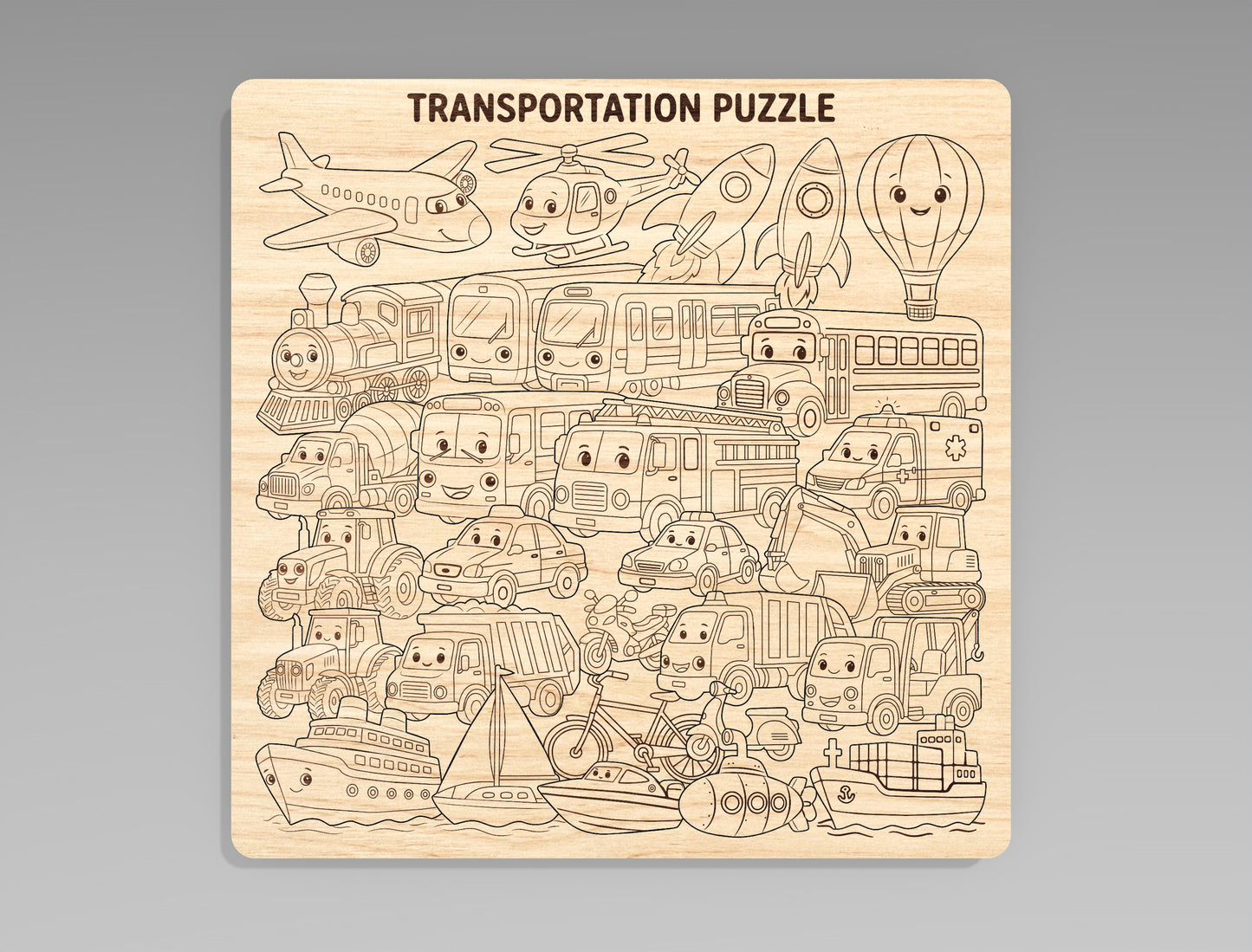 Animal Puzzle Board SVG Bundle for Glowforge xTool LightBurn Kids Educational Puzzle