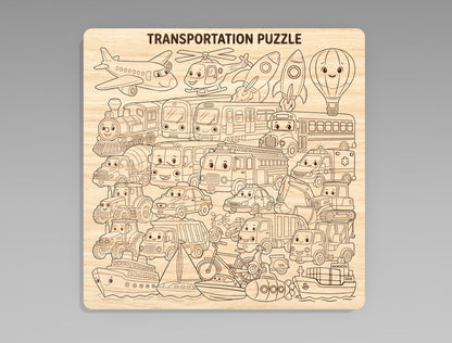 Animal Puzzle Board SVG Bundle for Glowforge xTool LightBurn Kids Educational Puzzle