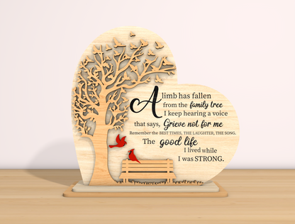 Memorial Tree Bench Tabletop Sign SVG Laser Cut File