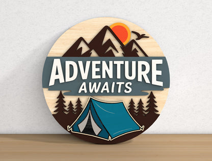 Camping Adventure SVG Bundle with 9 Camper Signs for Glowforge and xTool
