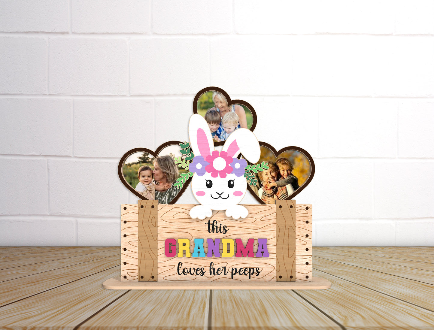 Easter Bunny Photo Frame Laser Cut File Bundle | Mama & Grandma Keepsake Decor | Spring Family Display | Glowforge, xTool, LightBurn, etc.