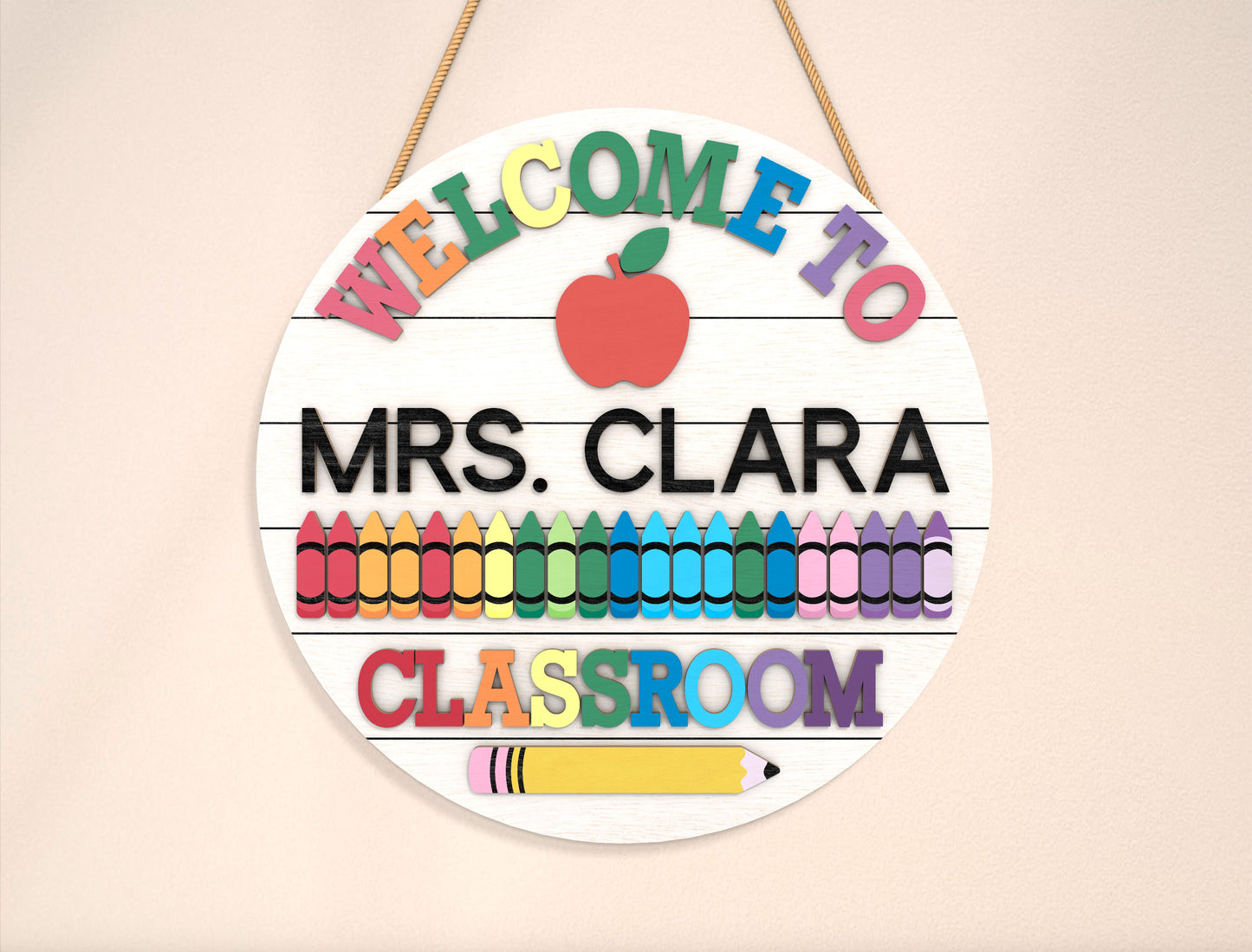 Personalized Classroom Door Sign SVG Laser Cut File for xTool Users