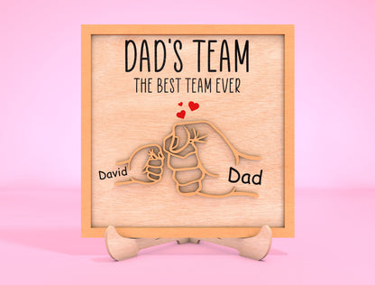 Personalized Dad Team Fist Bump SVG for Glowforge and xTool