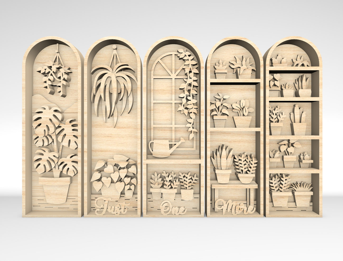 Layered Botanical Arch Panel SVG Bundle for xTool and Glowforge