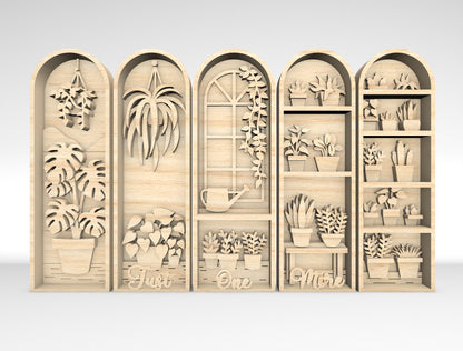Layered Botanical Arch Panel SVG Bundle for xTool and Glowforge