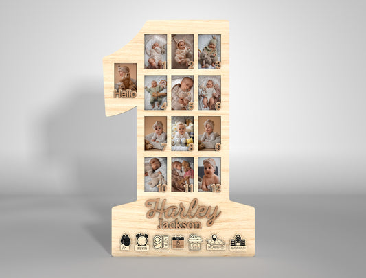 Personalized Baby Milestone Frame SVG for xTool and Glowforge