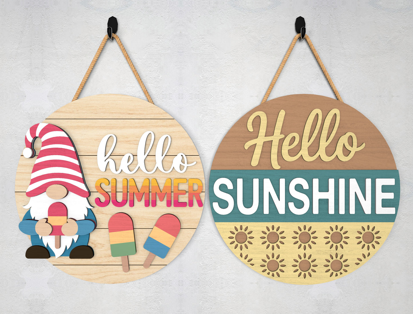Hello Sunshine Door Hanger SVG Bundle for Glowforge and xTool