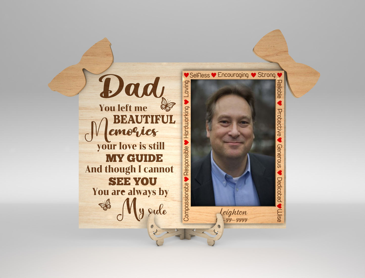 Dad Memorial Photo Frame SVG Laser Cut File for LightBurn and xTool