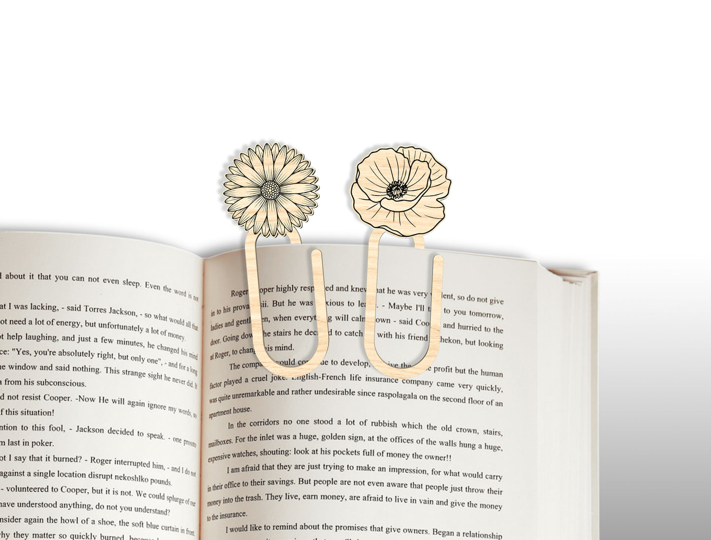 Floral Bookmark Paperclip SVG Bundle Laser Cut File for LightBurn and Glowforge