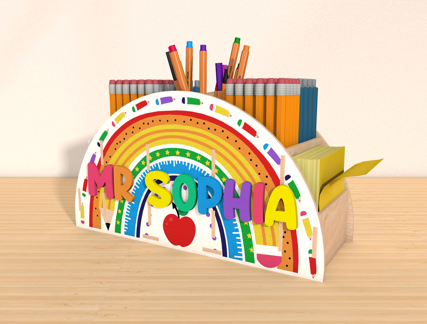 Personalized Teacher Pen Holder SVG Bundle Laser Cut File for Glowforge and xTool