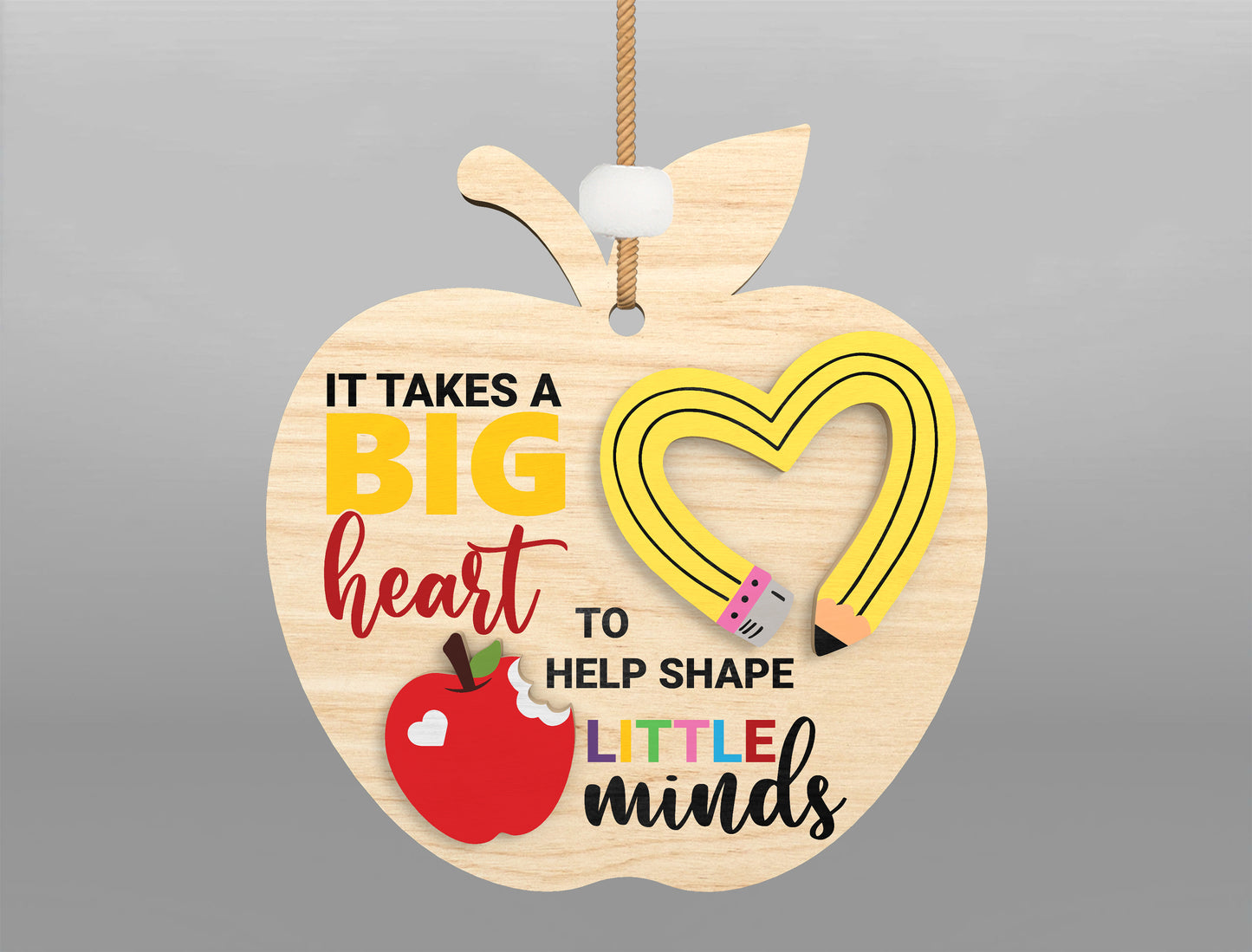 Teacher Christmas Ornament Bundle SVG for LightBurn and Glowforge