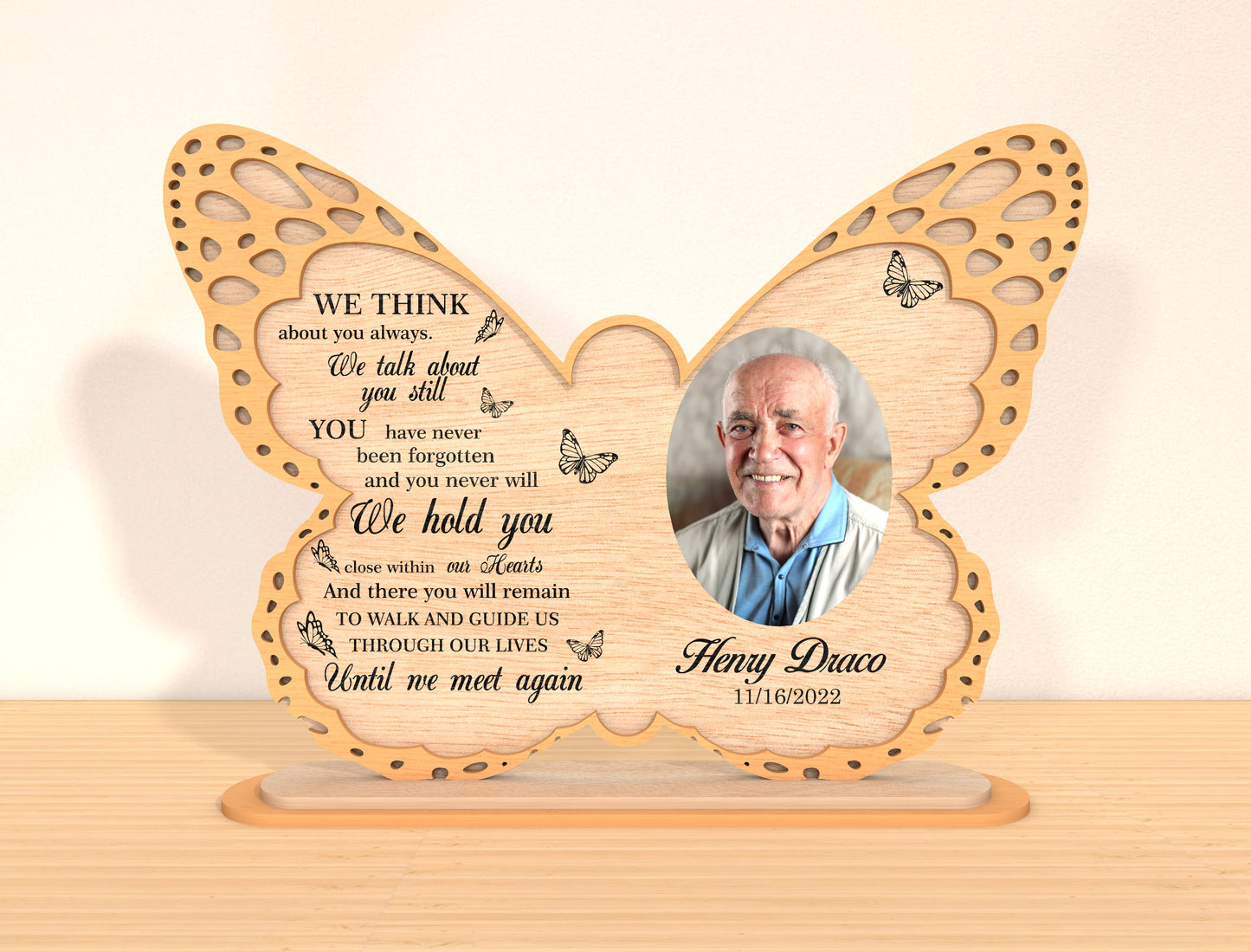 Butterfly Photo Memorial Sign SVG Laser Cut File for xTool