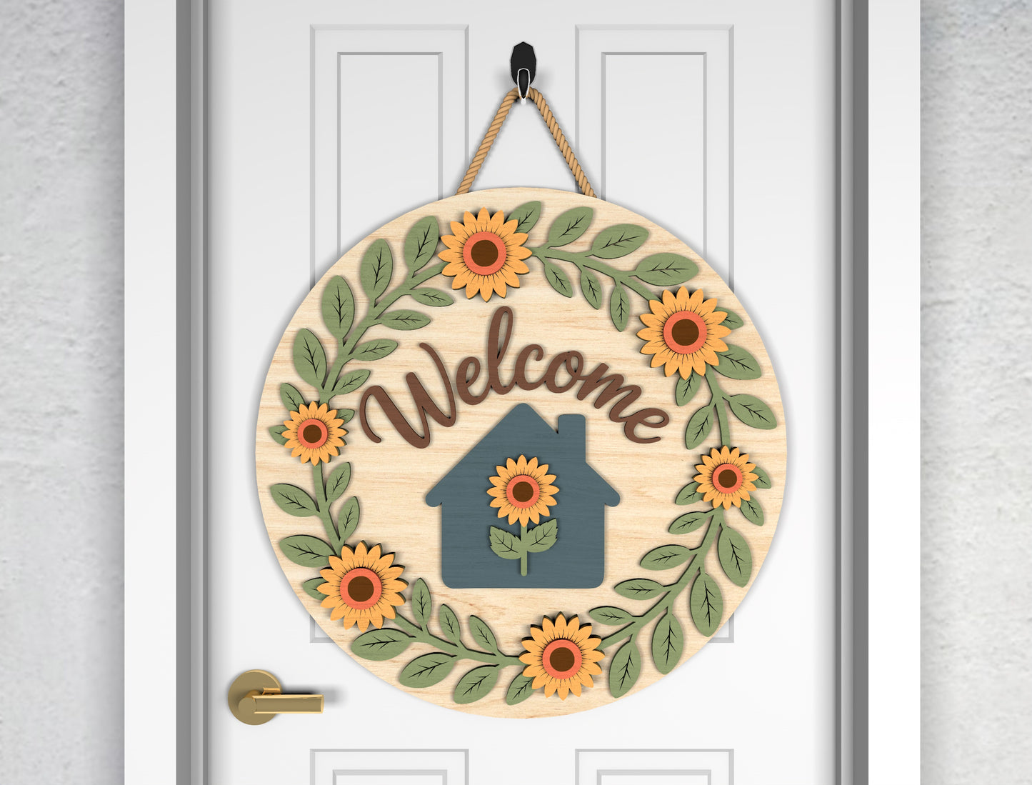 Sunflower Home Sweet Home SVG Laser Cut File for Glowforge and LightBurn