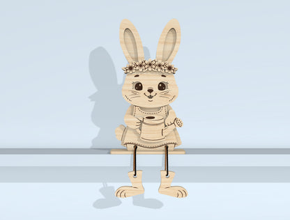 Easter Bunny Shelf Sitters SVG Bundle for LightBurn and Glowforge