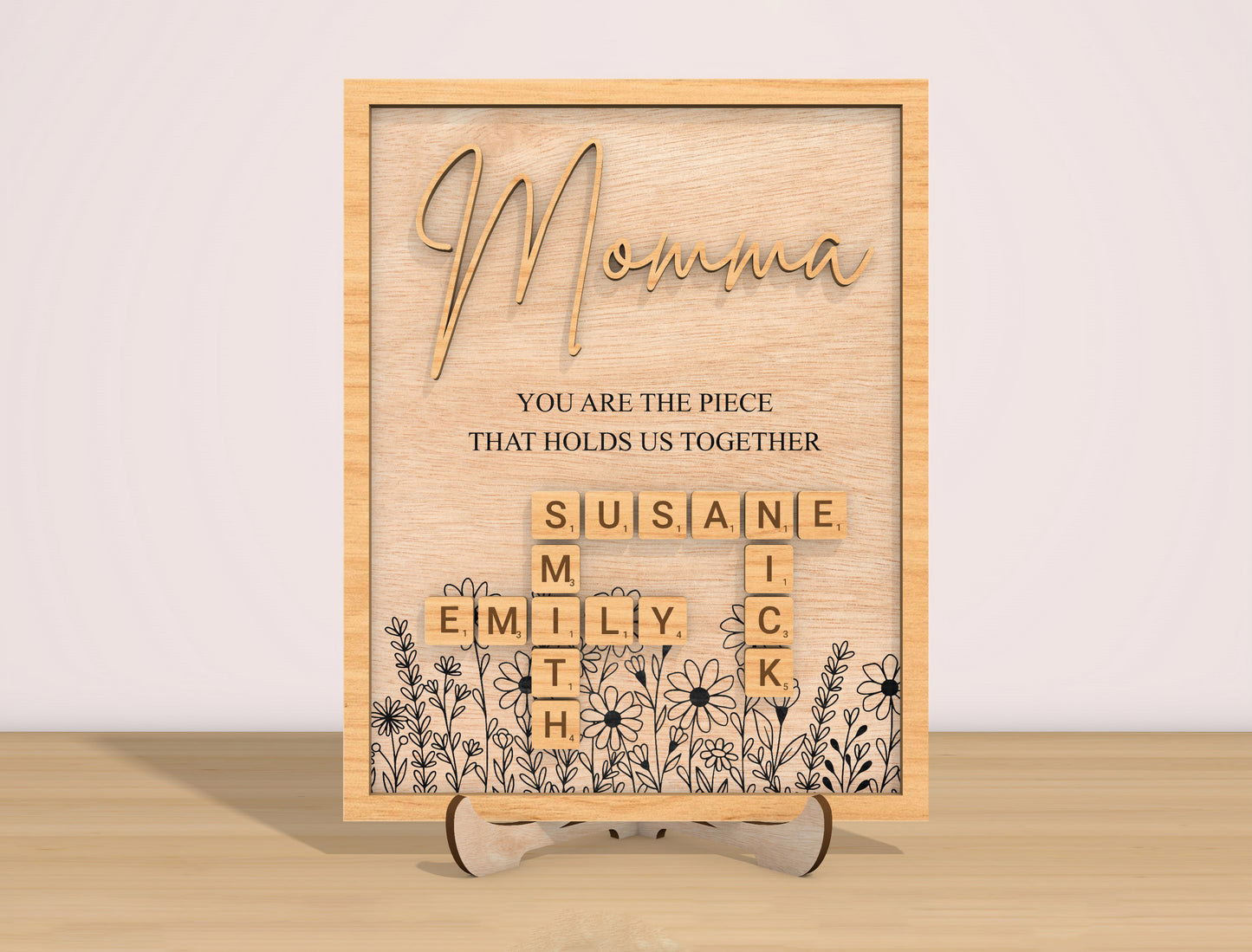 Personalized Mom Scrabble Sign SVG for xTool and Glowforge