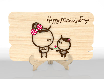 Cute Family Mom Sign SVG Bundle Cartoon for xTool and LightBurn