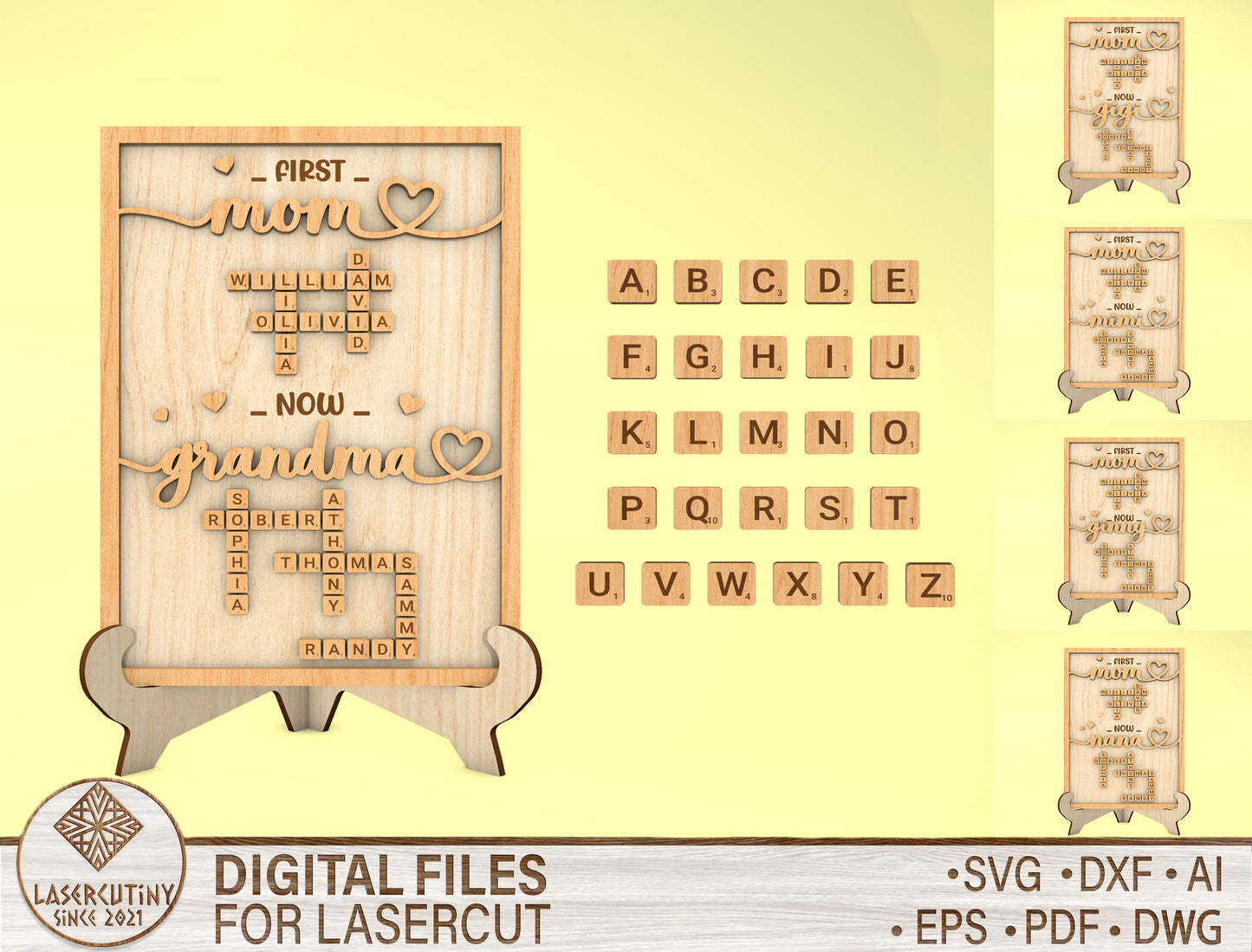 Baby Birth Stats Name Sign SVG Bundle for Glowforge and xTool