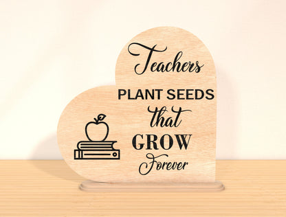 Teacher Thank You Tabletop Sign SVG for Glowforge and LightBurn