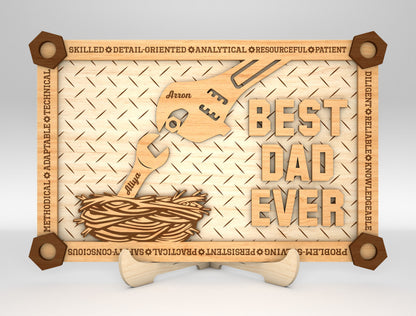 Best Dad Ever Tool Sign SVG Laser Cut File for Glowforge and LightBurn