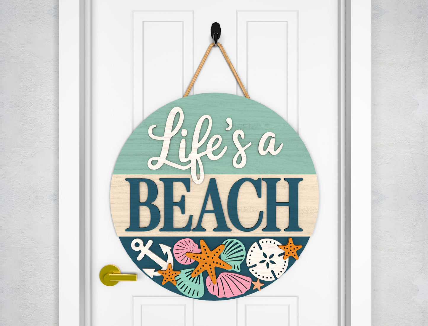 Life A Beach Door Hanger SVG for Glowforge