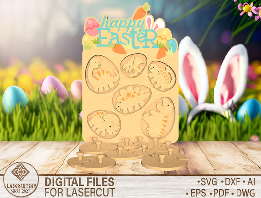 Easter Egg Game Board SVG Kids Table Activity for LightBurn and xTool