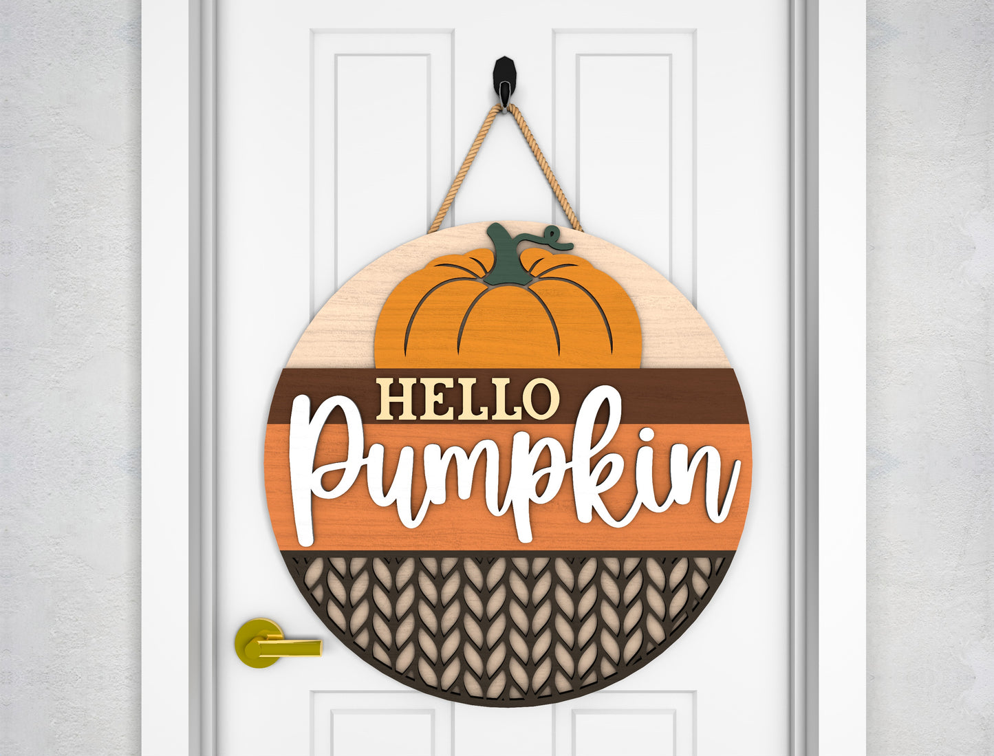 Fall Pumpkin Welcome and Nut House Door Hanger SVG Bundle for Glowforge xTool LightBurn 6 Designs