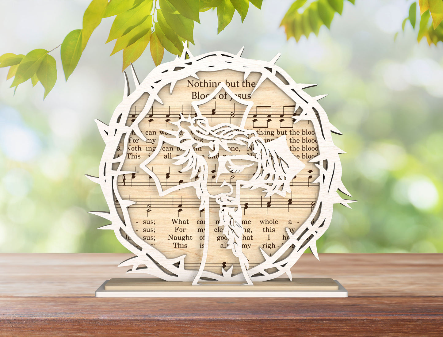 Christian Jesus Faith Stand SVG Bundle Wooden Round for LightBurn and xTool