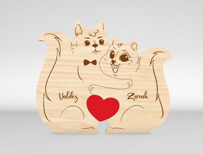 Squirrel Family Puzzle Sign SVG Laser Cut File for Glowforge and LightBurn