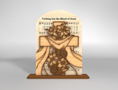 Christian Easter Jesus Cross Hymn Stand SVG Laser Cut for LightBurn and xTool