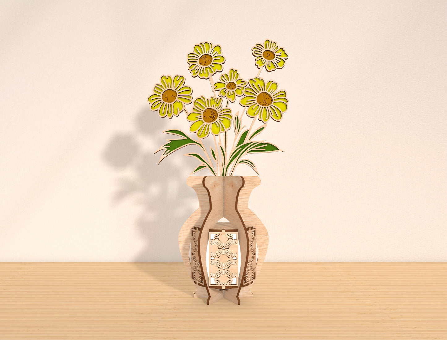 Daisy Lantern SVG Candle Holder Laser Cut File for xTool and Glowforge