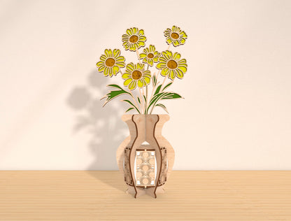 Daisy Lantern SVG Candle Holder Laser Cut File for xTool and Glowforge