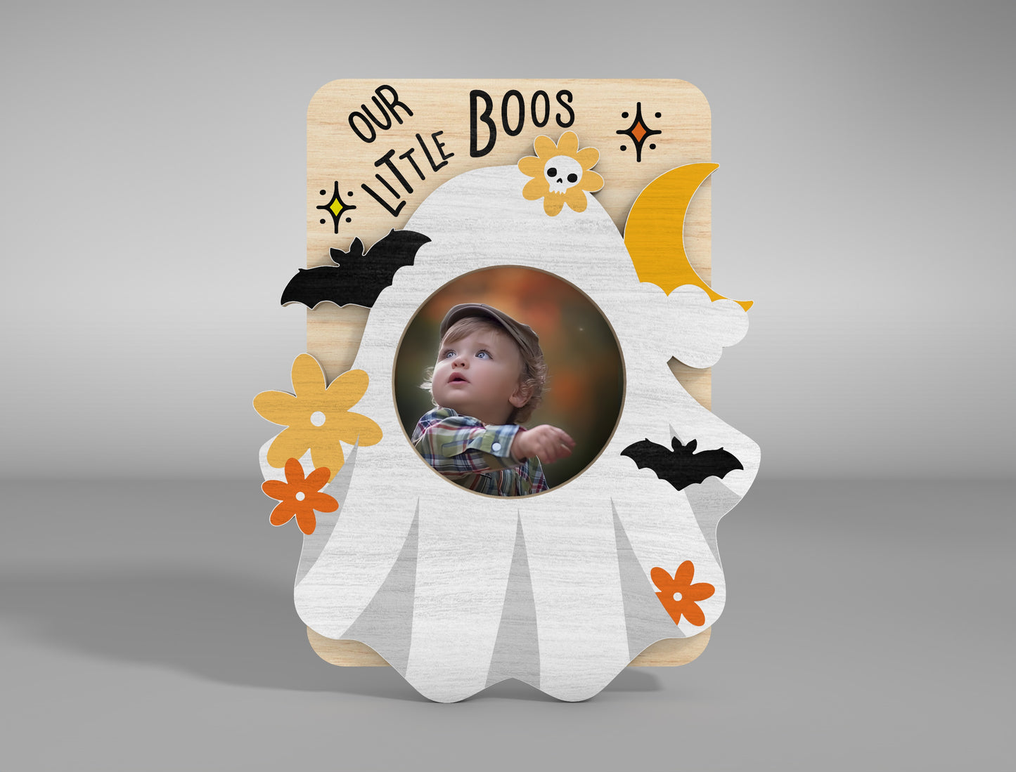 Halloween Fridge Magnet SVG Bundle for Glowforge LightBurn xTool | Ghost Photo Frame | 5 Designs