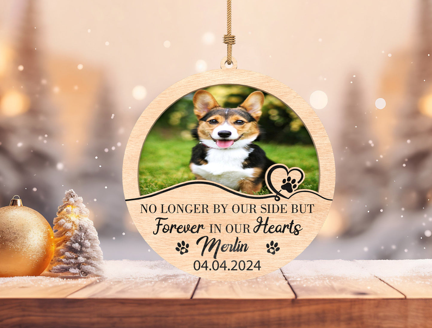 Pet Photo Memorial Ornament SVG for Glowforge and LightBurn