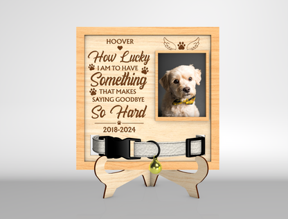Pet Memorial Collar Holder SVG Dog Remembrance Photo Frame Laser Cut File for Glowforge and xTool