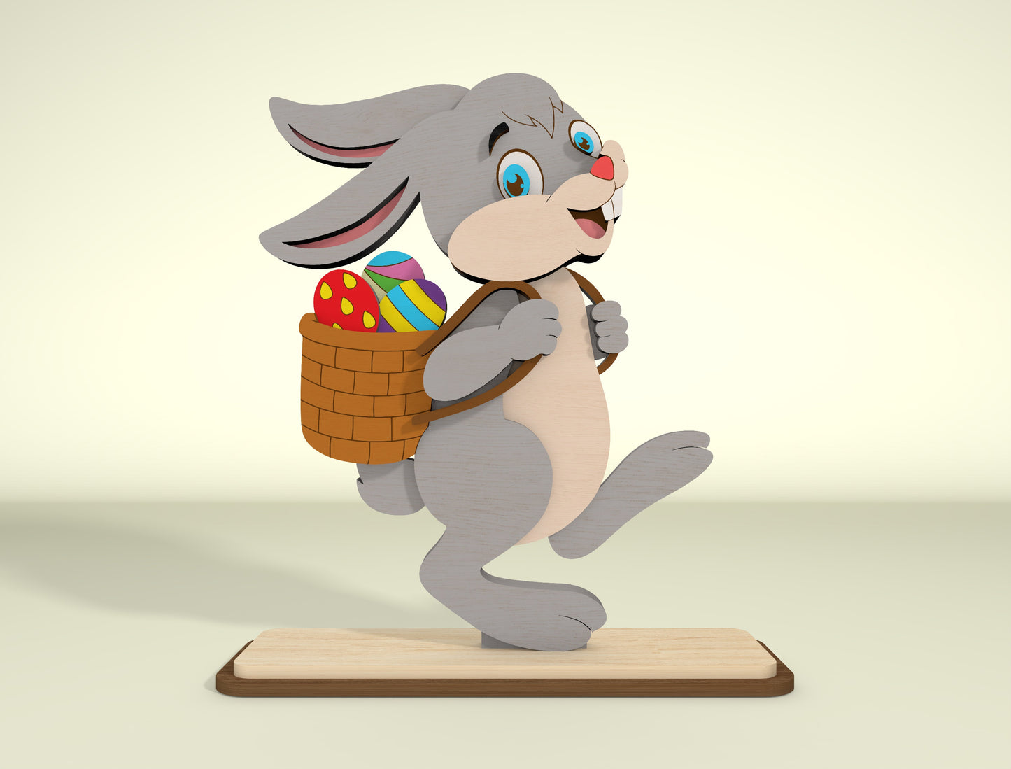 Easter Bunny Tabletop Decor Laser Cut File | Freestanding Rabbit Figures | Ready to Cut | Glowforge, xTool, LightBurn, etc.