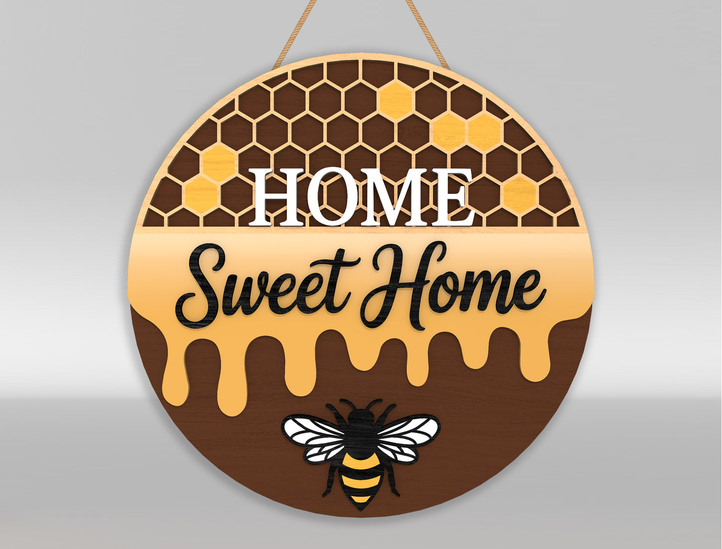 Bee Welcome Door Hanger SVG Bundle for Glowforge and xTool