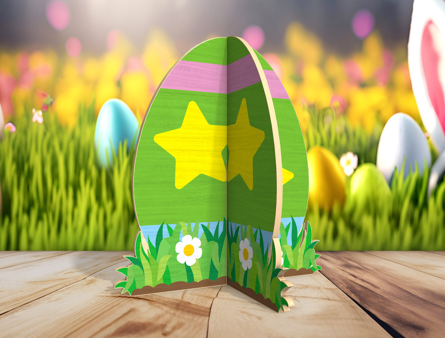 Easter Egg Stand SVG Freestanding Egg Ornament Spring for LightBurn