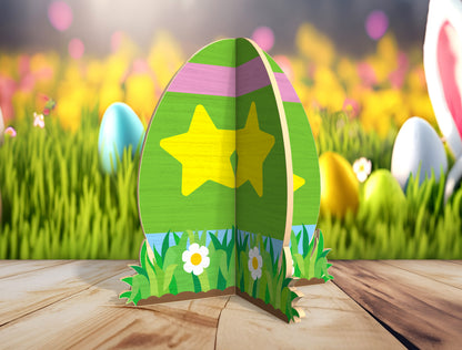 Easter Egg Stand SVG Freestanding Egg Ornament Spring for LightBurn