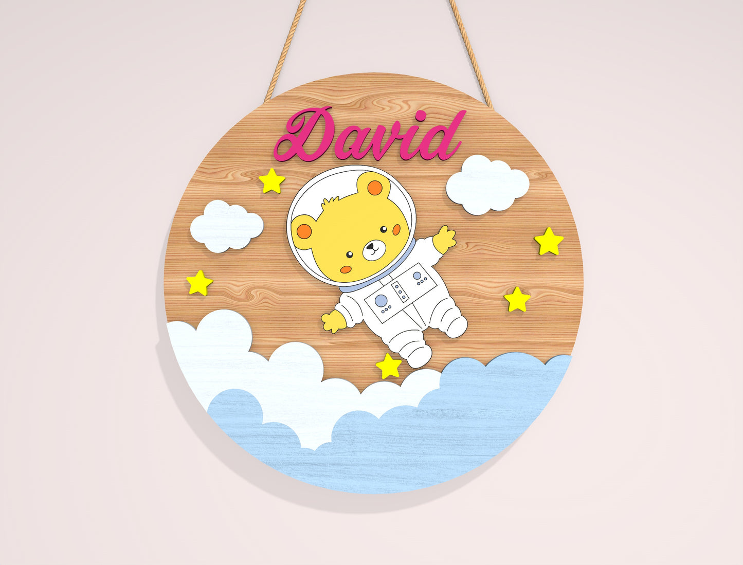 Personalized Space Animal Name Sign SVG Bundle for Glowforge and xTool