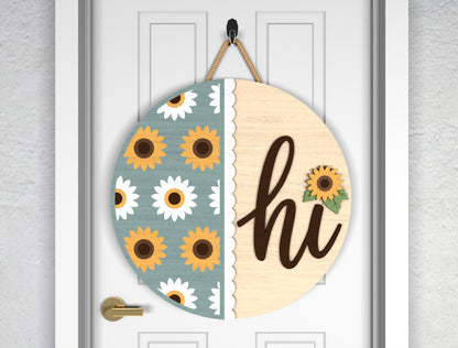 Sunflower Welcome to Our Home Sign SVG for xTool and Glowforge