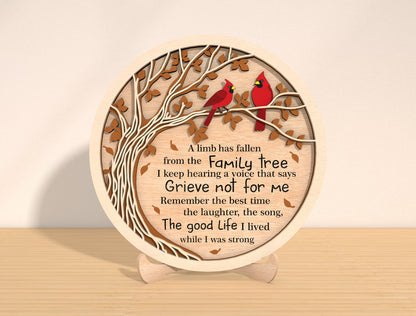 Cardinal Bird Tree Memorial SVG Laser Cut File for LightBurn