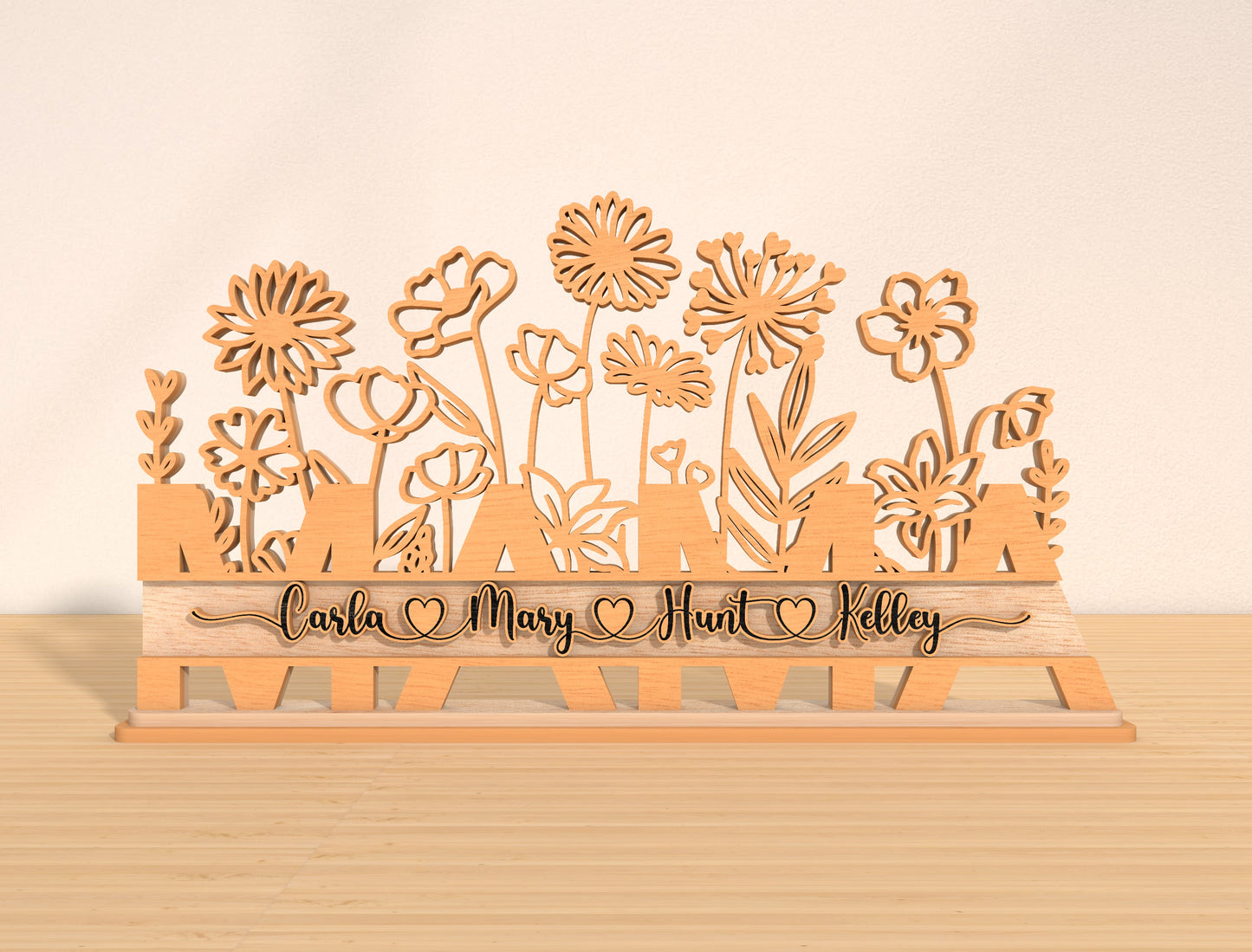 Personalized Mom Flower Stand SVG Bundle for Glowforge and xTool