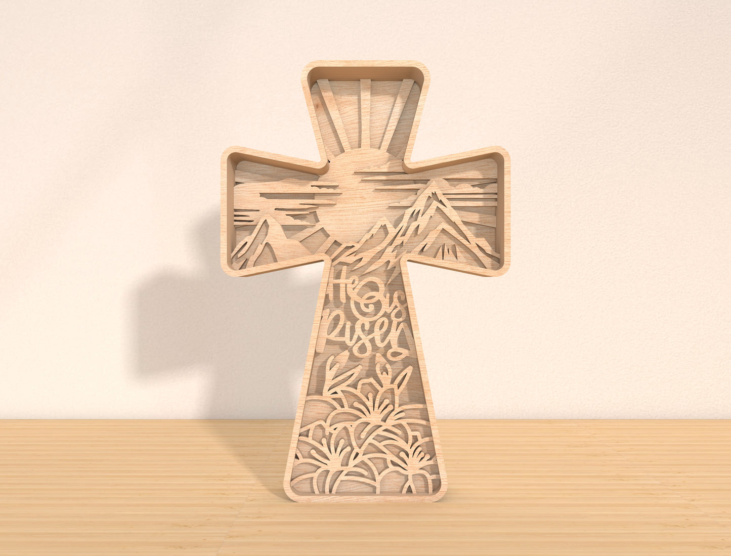 Multilayer Cross SVG 8 Layer Jesus Resurrection Easter for LightBurn and xTool