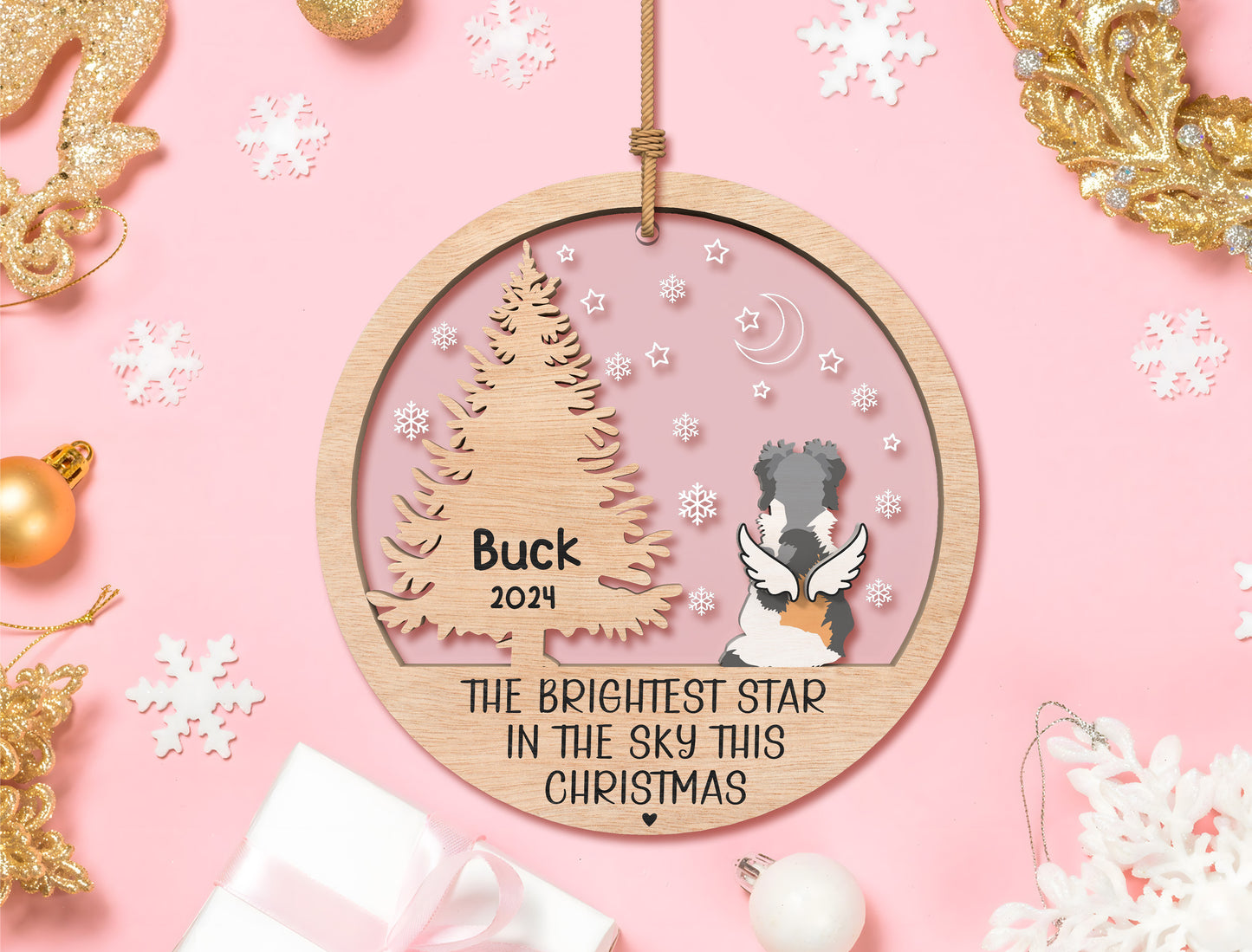 Pet Memorial Ornament SVG Laser Cut File for Glowforge