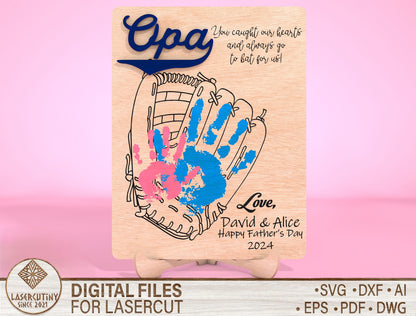 Personalized Handprint Dad Sign SVG Laser Cut File for Glowforge